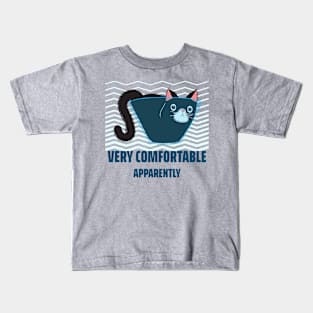 Very Comfortable Apparently Cat in a Bowl Kids T-Shirt